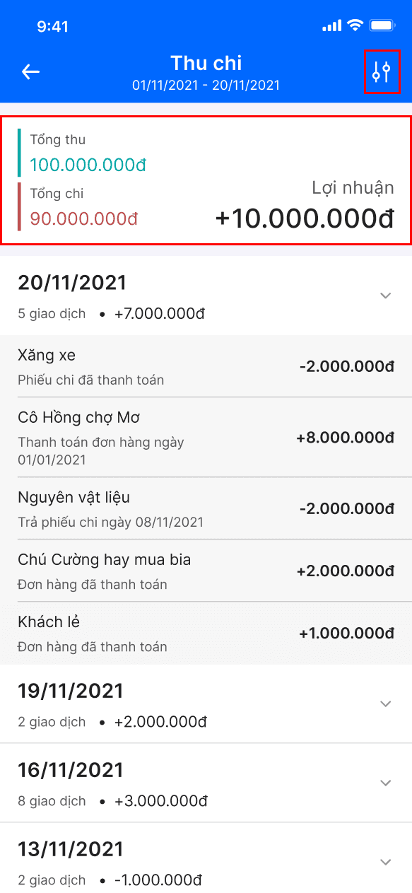 Cách xem lợi nhuận của các giao dịch