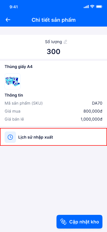 Cách kiểm tra lịch sử nhập xuất của từng sản phẩm
