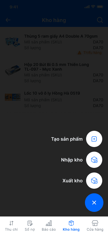 Cách thêm sản phẩm mới trong kho hàng